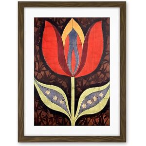 Artery8 A Single Tulip Flower Batik Style Pattern Folk Art Artwork Framed Wall Art Print 18X24 Inch Artery8 A Single Tulip Flower Batik Style Pattern Folk Art Artwork Framed Wall Art Print 18X24 Inch