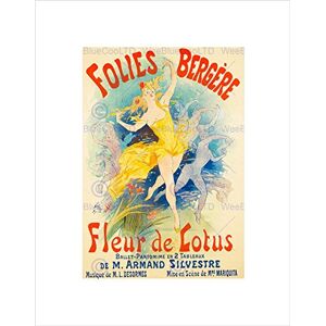 Wee Blue Coo Ad Theatre Cabaret Folies Bergere Lotus Flower Paris Wall Art Print Wee Blue Coo Ad Theatre Cabaret Folies Bergere Lotus Flower Paris Wall Art Print