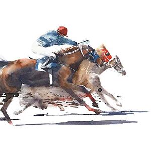 Wee Blue Coo Racing Horses With Jockey Art Print Poster Wall Decor 12X16 Inch Wee Blue Coo Racing Horses With Jockey Art Print Poster Wall Decor 12X16 Inch