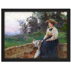 Artery8 Florian In Thought Woman Landscape Painting Artwork Framed Wall Art Print 18X24 Inch Artery8 Florian In Thought Woman Landscape Painting Artwork Framed Wall Art Print 18X24 Inch
