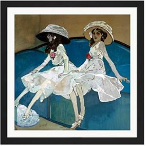 Fine Art Prints Gose Two Sisters White Dresses Seated Painting Square Wooden Framed Wall Art Print Picture 16X16 Inch Fine Art Prints Gose Two Sisters White Dresses Seated Painting Square Wooden Framed Wall Art Print Picture 16X16 Inch