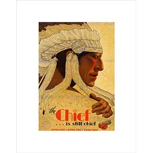 Wee Blue Coo TRAVEL NATIVE AMERICAN CHIEF TRAIN RAIL SERVICE SANTA FE FRAMED PRINT B12X10304 Wee Blue Coo TRAVEL NATIVE AMERICAN CHIEF TRAIN RAIL SERVICE SANTA FE FRAMED PRINT B12X10304