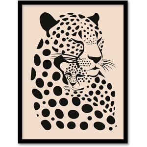 Artery8 Leopard Mother Pup Baby Black Tan Graphic Design Living Room Artwork Framed Wall Art Print A4 Artery8 Leopard Mother Pup Baby Black Tan Graphic Design Living Room Artwork Framed Wall Art Print A4