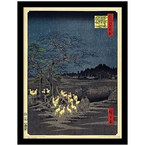 Pyramid Hiroshige Framed Print in Black Picture Frame Collector Edition (New Year's Eve Fox Fires at the Changing Tree, Oji Design) Hiroshige Picture Frame. Hiroshige Framed Wall Art Official Merchandise Pyramid Hiroshige Framed Print in Black Picture Frame Collector Edition (New Year's Eve Fox Fires at the Changing Tree, Oji Design) Hiroshige Picture Frame. Hiroshige Framed Wall Art Official Merchandise