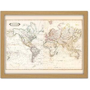 Artery8 Map Lizars 1841 World Mercator's Projection Chart Artwork Framed Wall Art Print 18X24 Inch Artery8 Map Lizars 1841 World Mercator's Projection Chart Artwork Framed Wall Art Print 18X24 Inch