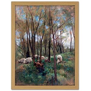 Artery8 Anton Mauve Sheep Herd In A Forest Summer Painting Artwork Framed Wall Art Print 18X24 Inch Artery8 Anton Mauve Sheep Herd In A Forest Summer Painting Artwork Framed Wall Art Print 18X24 Inch