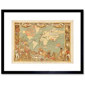 Wee Blue Coo Maps British Empire 1886 Imperial Illustrated People World Framed Wall Art Print Wee Blue Coo Maps British Empire 1886 Imperial Illustrated People World Framed Wall Art Print