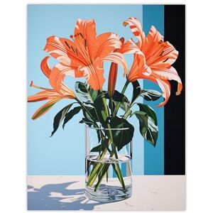 Wee Blue Coo Autumn Lilies Orange Glass Vase Stylised Floral Painting Blue Green Detailed Tiger Lily Large Wall Art Poster Print Thick Paper 18X24 Inch Wee Blue Coo Autumn Lilies Orange Glass Vase Stylised Floral Painting Blue Green Detailed Tiger Lily Large Wall Art Poster Print Thick Paper 18X24 Inch