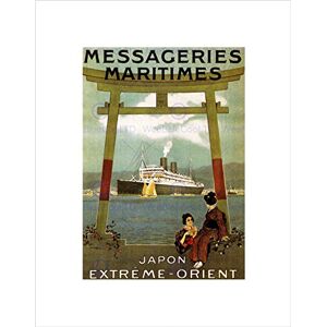 Wee Blue Coo TRAVEL FAR EAST ORIENT JAPAN LINER OCEAN SHIP FRANCE FRAMED PRINT B12X10280 Wee Blue Coo TRAVEL FAR EAST ORIENT JAPAN LINER OCEAN SHIP FRANCE FRAMED PRINT B12X10280