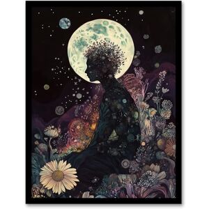 Artery8 Flower Nymph Full Moon Portrait Concept Art Living Room Artwork Framed Wall Art Print 18X24 Inch Artery8 Flower Nymph Full Moon Portrait Concept Art Living Room Artwork Framed Wall Art Print 18X24 Inch