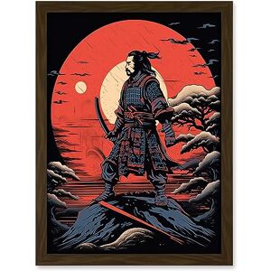Artery8 Samurai Master on Forest Hill Sunrise Landscape Rockabilly Americana 50s Artwork Framed Wall Art Print A4 Artery8 Samurai Master on Forest Hill Sunrise Landscape Rockabilly Americana 50s Artwork Framed Wall Art Print A4