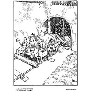 Wee Blue Coo Early Type Engine For Cleaning Tunnels Heath Robinson Art Print Poster Wall Decor 12X16 Inch Wee Blue Coo Early Type Engine For Cleaning Tunnels Heath Robinson Art Print Poster Wall Decor 12X16 Inch