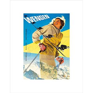 Wee Blue Coo TRAVEL WINTER SPORT WENGEN RESORT SWITZERLAND SNOW ALP FRAMED ART PRINT B12X7348 Wee Blue Coo TRAVEL WINTER SPORT WENGEN RESORT SWITZERLAND SNOW ALP FRAMED ART PRINT B12X7348