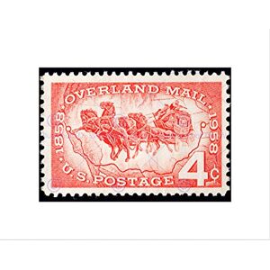 Wee Blue Coo OVERLAND MAIL 100 YEARS POSTAGE STAMP VINTAGE PHILATELY FRAMED PRINT B12X9288 Wee Blue Coo OVERLAND MAIL 100 YEARS POSTAGE STAMP VINTAGE PHILATELY FRAMED PRINT B12X9288
