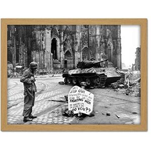Fine Art Prints War WWII USA Troop Warning Sign Cologne 1945 Photo Artwork Framed Wall Art Print 18X24 Inch Fine Art Prints War WWII USA Troop Warning Sign Cologne 1945 Photo Artwork Framed Wall Art Print 18X24 Inch