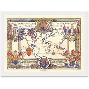 Artery8 Map Webb 1937 British Empire Commonwealth Pictorial Artwork Framed Wall Art Print A4 Artery8 Map Webb 1937 British Empire Commonwealth Pictorial Artwork Framed Wall Art Print A4