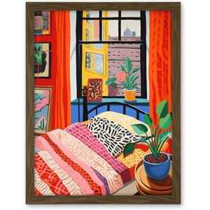 Artery8 The Artist's Bedroom Henri Matisse Style Vibrant Patterns Colourful Oil Painting Artwork Framed Wall Art Print 18X24 Inch Artery8 The Artist's Bedroom Henri Matisse Style Vibrant Patterns Colourful Oil Painting Artwork Framed Wall Art Print 18X24 Inch