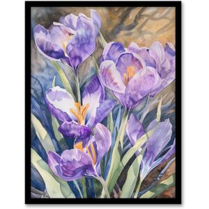 Artery8 Purple Watercolour Lilies Painting Springtime For Living Room Artwork Framed Wall Art Print A4 Artery8 Purple Watercolour Lilies Painting Springtime For Living Room Artwork Framed Wall Art Print A4