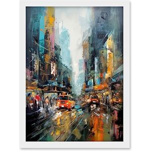 Artery8 New York City Rainy Day Abstract Action Cityscape Artwork Framed A3 Wall Art Print Artery8 New York City Rainy Day Abstract Action Cityscape Artwork Framed A3 Wall Art Print