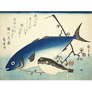 Fine Art Prints Hiroshige Yellowtail Tuna Blowfish Plum Painting Unframed Wall Art Print Poster Home Decor Premium Fine Art Prints Hiroshige Yellowtail Tuna Blowfish Plum Painting Unframed Wall Art Print Poster Home Decor Premium