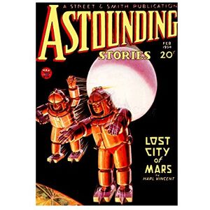 Wee Blue Coo Comic Astounding Stories Lost City Mars Space Suit USA Wall Art Print Wee Blue Coo Comic Astounding Stories Lost City Mars Space Suit USA Wall Art Print