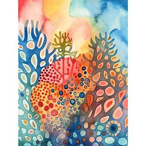Artery8 Coral Reef Folk Art Watercolour Painting Large Wall Art Poster Print Thick Paper 18X24 Inch Artery8 Coral Reef Folk Art Watercolour Painting Large Wall Art Poster Print Thick Paper 18X24 Inch
