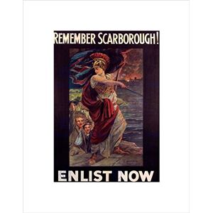Wee Blue Coo WAR FIRST WORLD REMEMBER SCARBOROUGH ENLIST UK VINTAGE FRAMED ART PRINT B12X180 Wee Blue Coo WAR FIRST WORLD REMEMBER SCARBOROUGH ENLIST UK VINTAGE FRAMED ART PRINT B12X180