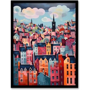Artery8 Edinburgh Cityscape Stylised Oil Painting Pink Blue Cloudy Scottish City Skyline Artwork Framed Wall Art Print A4 Artery8 Edinburgh Cityscape Stylised Oil Painting Pink Blue Cloudy Scottish City Skyline Artwork Framed Wall Art Print A4