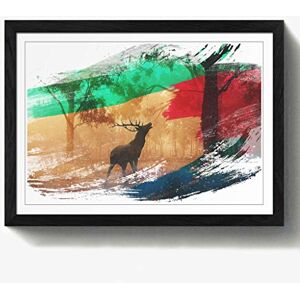 Arty Pie Framed Print Black A2 (24.5x18 Inch) Stag in an Autumn Forest Landscape V2, Wood, Multi-Colour, 60 x 42 x 2 cm Arty Pie Framed Print Black A2 (24.5x18 Inch) Stag in an Autumn Forest Landscape V2, Wood, Multi-Colour, 60 x 42 x 2 cm
