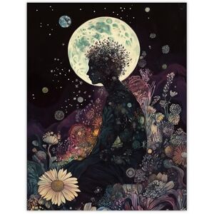Artery8 Flower Nymph Full Moon Portrait Concept Art Living Room Extra Large XL Wall Art Poster Print Artery8 Flower Nymph Full Moon Portrait Concept Art Living Room Extra Large XL Wall Art Poster Print