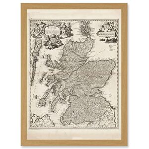 Artery8 Visscher 1689 Antique Pictorial Map Kingdom Scotland UK Artwork Framed Wall Art Print A4 Artery8 Visscher 1689 Antique Pictorial Map Kingdom Scotland UK Artwork Framed Wall Art Print A4