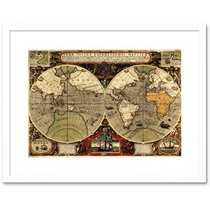 Wee Blue Coo Map Antique Hemisphere Globe World Framed Art Print Picture & Mount F12X507 Wee Blue Coo Map Antique Hemisphere Globe World Framed Art Print Picture & Mount F12X507