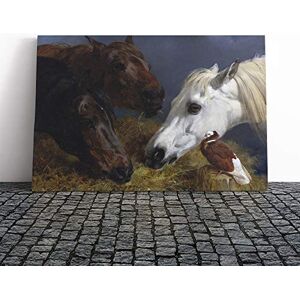 Big Box Art John Frederick Herring Three Horses Canvas Print Gallery Wrapped 30mm Frame Wall Art 30x20 inches Ready to Hang Modern Animals Picture Living Room Bedroom Lounge Office Big Box Art John Frederick Herring Three Horses Canvas Print Gallery Wrapped 30mm Frame Wall Art 30x20 inches Ready to Hang Modern Animals Picture Living Room Bedroom Lounge Office