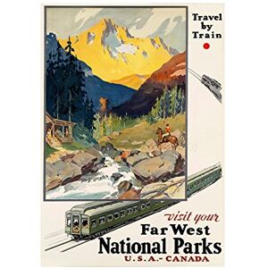 Wee Blue Coo Travel Train Rail National Landscape River USA Canada Wall Art Print Wee Blue Coo Travel Train Rail National Landscape River USA Canada Wall Art Print