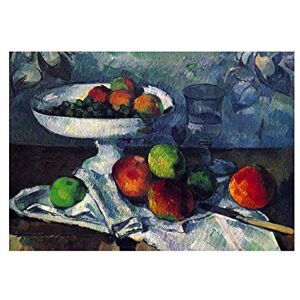 Wee Blue Coo Painting Cezanne Still Life With Fruit Bowl Wall Art Print Wee Blue Coo Painting Cezanne Still Life With Fruit Bowl Wall Art Print