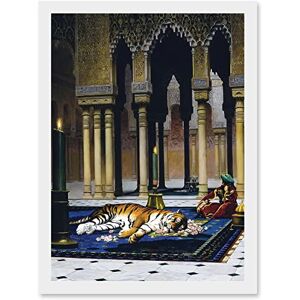 Artery8 Gerome Grief Of The Pasha Mourning Tiger Painting Artwork Framed Wall Art Print A4 Artery8 Gerome Grief Of The Pasha Mourning Tiger Painting Artwork Framed Wall Art Print A4