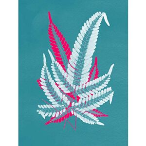 Wee Blue Coo Bright Coloured Fern Teal Pink Art Print Poster Wall Decor Wee Blue Coo Bright Coloured Fern Teal Pink Art Print Poster Wall Decor