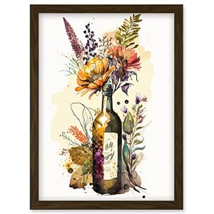 Artery8 - Wildflower Bouquet - Upcycled Glass Bottle - Framed Art Artery8 - Wildflower Bouquet - Upcycled Glass Bottle - Framed Art