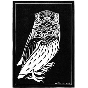 Wee Blue Coo Two Owls Illustration Julie De Graag Art Print Poster Wall Decor 12X16 Inch Wee Blue Coo Two Owls Illustration Julie De Graag Art Print Poster Wall Decor 12X16 Inch