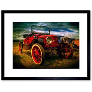 Wee Blue Coo Vintage Red Old Car Classic Automobile Picture Framed Wall Art Print Wee Blue Coo Vintage Red Old Car Classic Automobile Picture Framed Wall Art Print