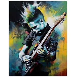 Artery8 Punk Music Artwork Blue Yellow Guitarist Playing At Concert Vibrant Portrait Large Wall Art Poster Print Thick Paper 18X24 Inch Artery8 Punk Music Artwork Blue Yellow Guitarist Playing At Concert Vibrant Portrait Large Wall Art Poster Print Thick Paper 18X24 Inch