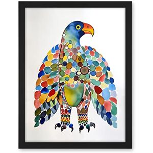 Artery8 Bald Eagle Multicolour Pattern Portrait Folk Art Watercolour Painting Artwork Framed Wall Art Print 18X24 Inch Artery8 Bald Eagle Multicolour Pattern Portrait Folk Art Watercolour Painting Artwork Framed Wall Art Print 18X24 Inch
