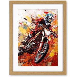Artery8 Motocross Race Motorcycle Sport Oil Painting Artwork Framed Wall Art Print 18X24 Inch Artery8 Motocross Race Motorcycle Sport Oil Painting Artwork Framed Wall Art Print 18X24 Inch