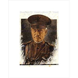Wee Blue Coo Paintings Portrait Wwi American General Pershing Framed Art Print Mount B12X9927 Wee Blue Coo Paintings Portrait Wwi American General Pershing Framed Art Print Mount B12X9927