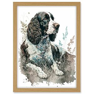 Artery8 English Springer Spaniel Dog Lying in Field Modern Watercolour Illustration Artwork Framed A3 Wall Art Print Artery8 English Springer Spaniel Dog Lying in Field Modern Watercolour Illustration Artwork Framed A3 Wall Art Print