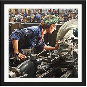 Fine Art Prints Knight Ruby Loftus Screwing Breech WWII War Painting Square Wooden Framed Wall Art Print Picture 16X16 Inch Fine Art Prints Knight Ruby Loftus Screwing Breech WWII War Painting Square Wooden Framed Wall Art Print Picture 16X16 Inch