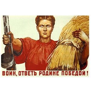 Wee Blue Coo War WW2 Peasant Warrior Motherland Soviet Union Vintage Wall Art Print Wee Blue Coo War WW2 Peasant Warrior Motherland Soviet Union Vintage Wall Art Print