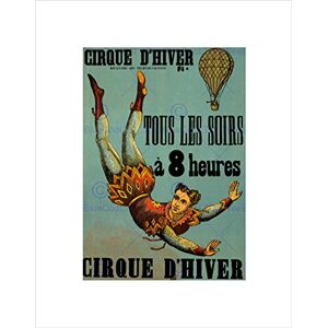 Wee Blue Coo Ad Circus Cirque D'hiver Acrobat Balloon France Wall Art Print Wee Blue Coo Ad Circus Cirque D'hiver Acrobat Balloon France Wall Art Print