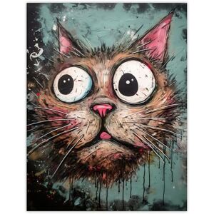 Artery8 Graffiti Street Art Bug Eyed Cat Artwork By Tom Jones Large Wall Art Poster Print Thick Paper 18X24 Inch Artery8 Graffiti Street Art Bug Eyed Cat Artwork By Tom Jones Large Wall Art Poster Print Thick Paper 18X24 Inch