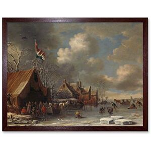 Artery8 Thomas Heeremans Enjoying The Ice Skating Painting Art Print Framed Poster Wall Decor 12x16 inch Artery8 Thomas Heeremans Enjoying The Ice Skating Painting Art Print Framed Poster Wall Decor 12x16 inch